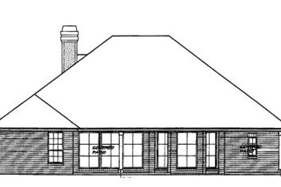 Exterior - Rear Elevation for Traditional House Plan #310-364 - 4 bed, 3.5 bath
