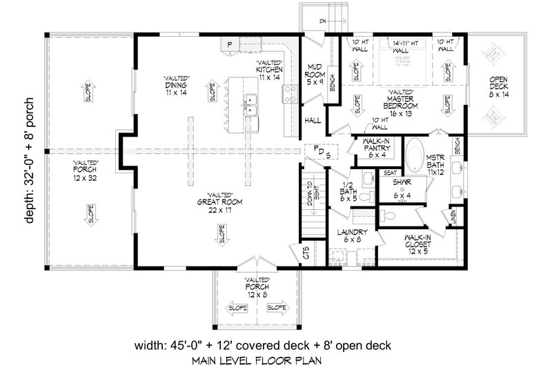House Design - Floor Plan - Main Floor for Country House Plan #932-1239 - 2 bed, 2.5 bath