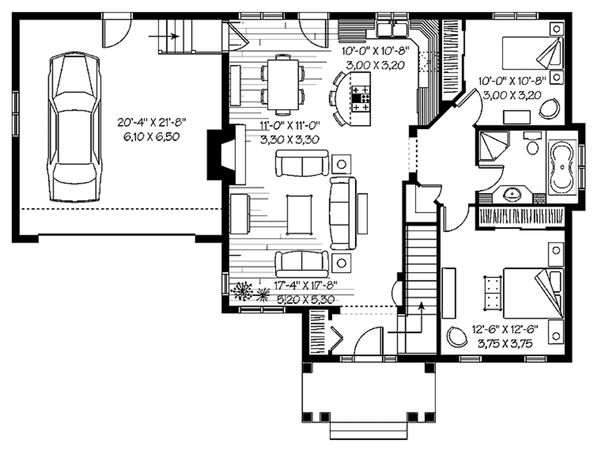 Architectural House Design - Bungalow Floor Plan - Main Floor Plan #23-2611
