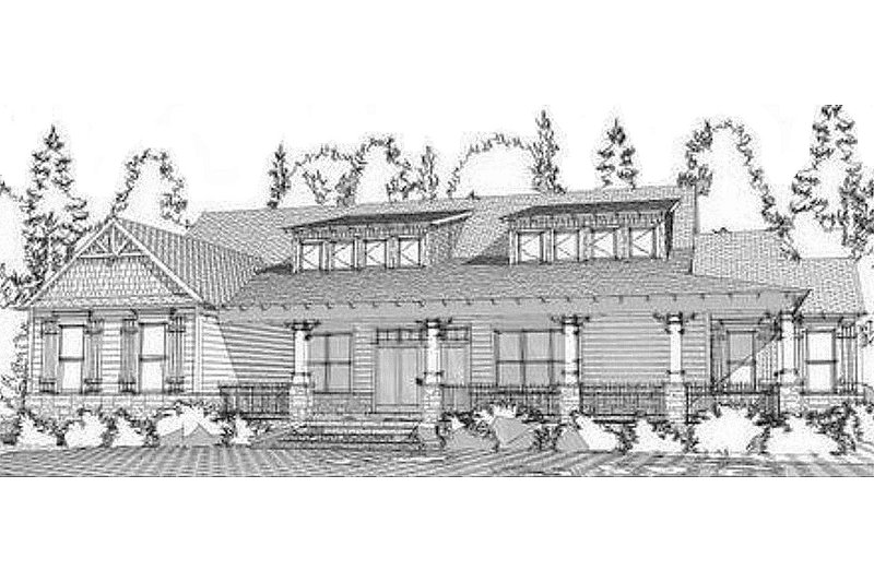Home Plan - Exterior - Rear Elevation for Craftsman House Plan #63-371 - 4 bed, 3 bath