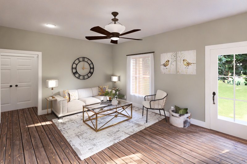 House Blueprint - Interior - Family Room for Farmhouse House Plan #44-303 - 4 bed, 4 bath