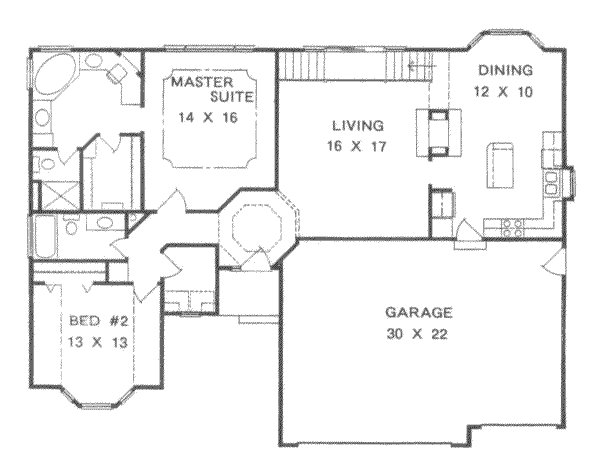 Traditional Floor Plan - Main Floor Plan #58-137
