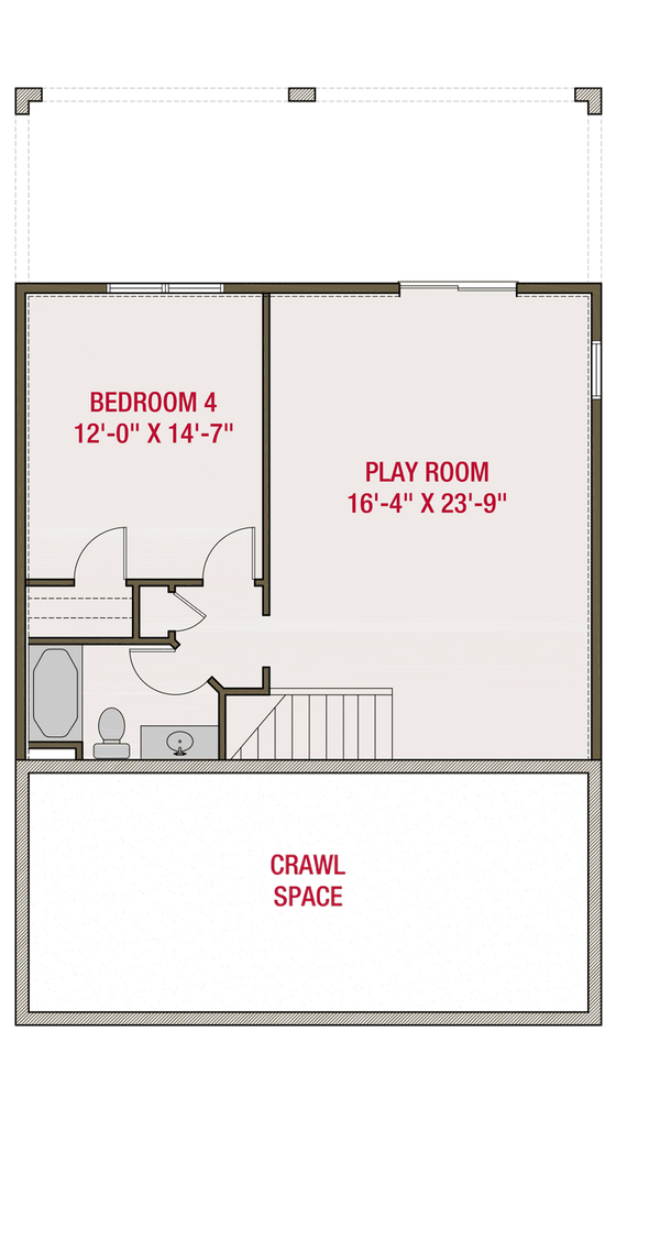 Architectural House Design - Bungalow Floor Plan - Lower Floor Plan #461-91