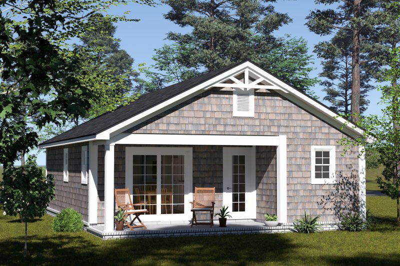House Design - Exterior - Rear Elevation for Cottage House Plan #513-2402 - 2 bed, 2 bath