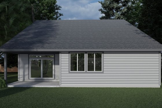 Exterior - Rear Elevation for Craftsman House Plan #53-543 - 3 bed, 3 bath
