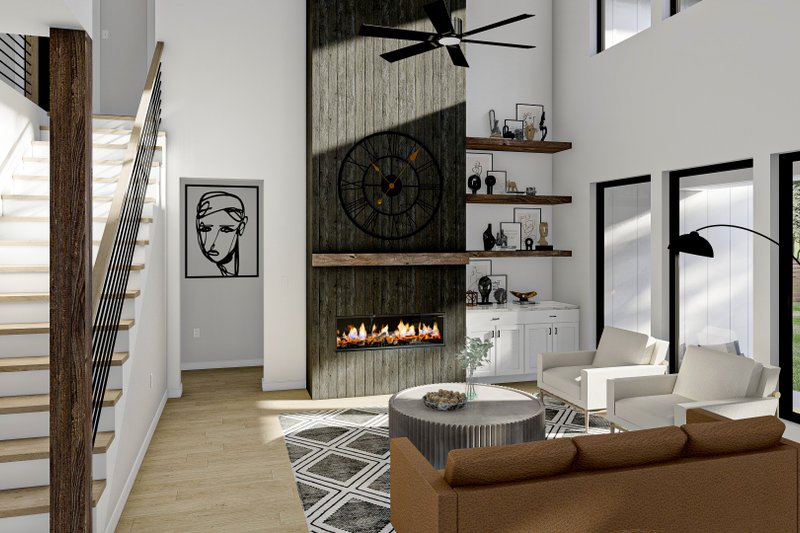Architectural House Design - Interior - Family Room for Modern House Plan #455-284 - 4 bed, 3.5 bath