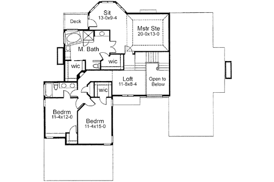 Floor Plan - Upper Floor for Traditional House Plan #120-103 - 3 bed, 3 bath