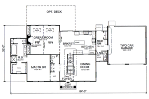 Floor Plan - Main Floor for Farmhouse House Plan #312-585 - 3 bed, 2.5 bath