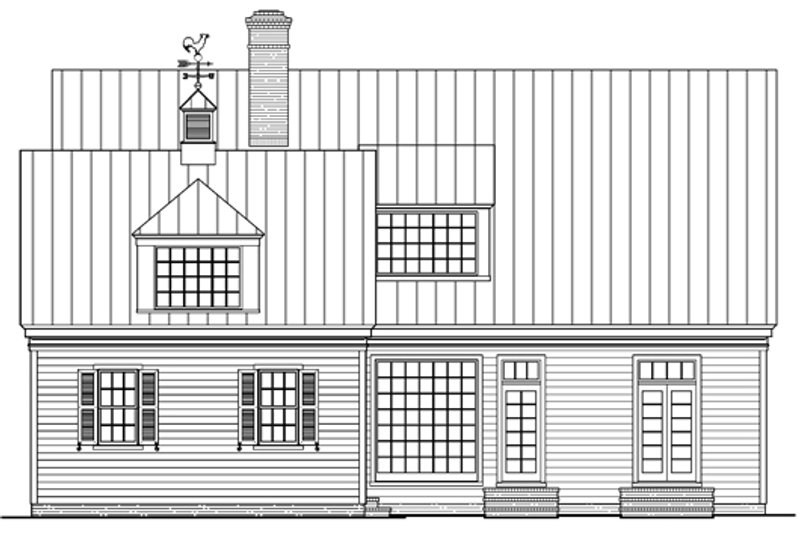 Home Plan - Exterior - Rear Elevation for Southern House Plan #137-265 - 3 bed, 3.5 bath