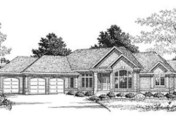 Exterior - Front Elevation for Traditional House Plan #70-371 - 3 bed, 2 bath