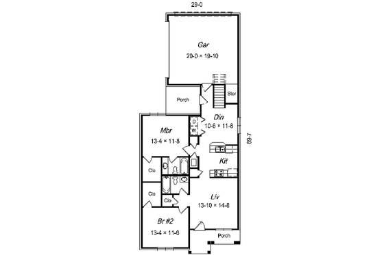 Floor Plan - Main Floor for Traditional House Plan #329-191 - 3 bed, 3 bath