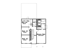 Floor Plan - Upper Floor for Traditional House Plan #78-216 - 3 bed, 2.5 bath