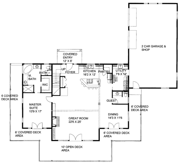 Cabin Floor Plan - Main Floor Plan #117-787