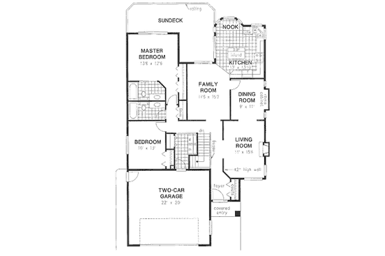 Floor Plan - Main Floor for European House Plan #18-9169 - 2 bed, 2 bath