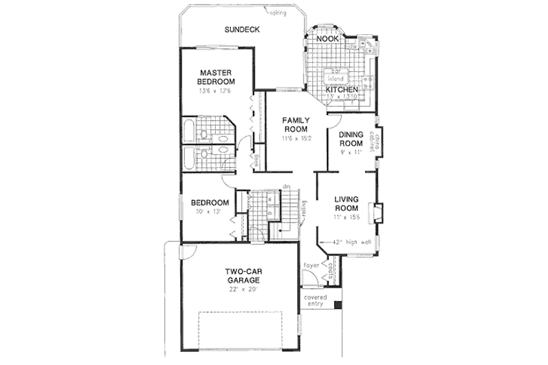 Dream House Plan - Floor Plan - Main Floor for European House Plan #18-9169 - 2 bed, 2 bath
