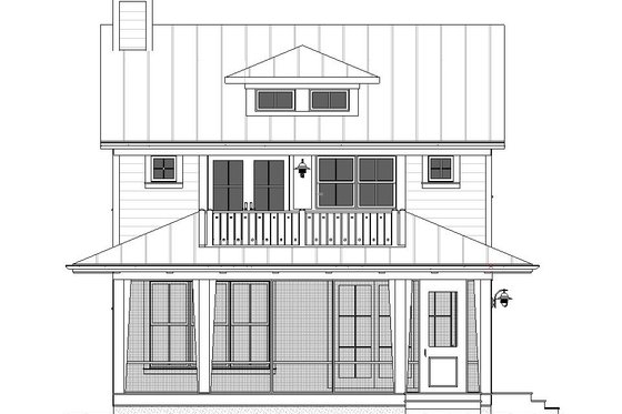 Exterior - Front Elevation 3 for Farmhouse House Plan #901-140 - 3 bed, 2.5 bath