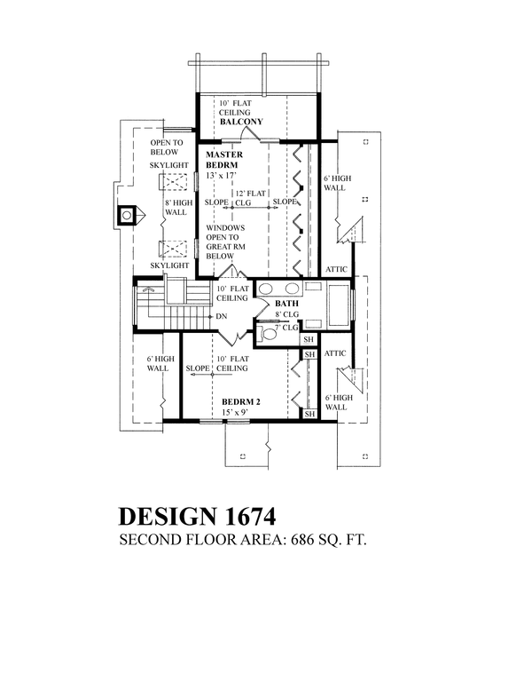 Cabin Floor Plan - Upper Floor Plan #118-181