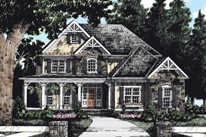 Exterior - Front Elevation 4 for Craftsman House Plan #927-1 - 4 bed, 2.5 bath