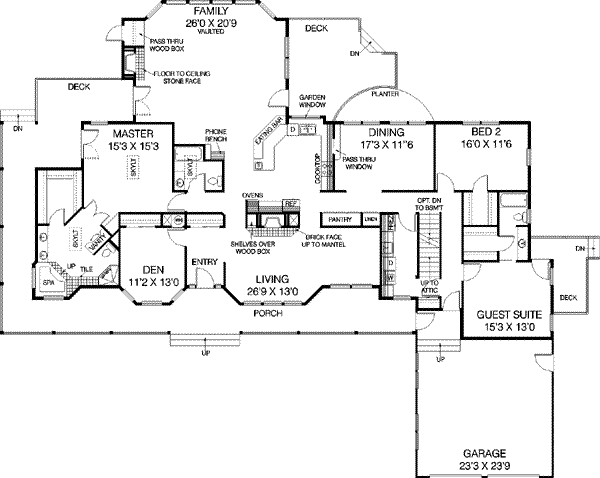 House Plan Design - Ranch Floor Plan - Main Floor Plan #60-412