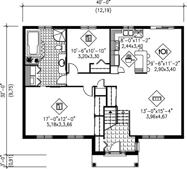 Dream House Plan - Contemporary Floor Plan - Main Floor Plan #25-1035