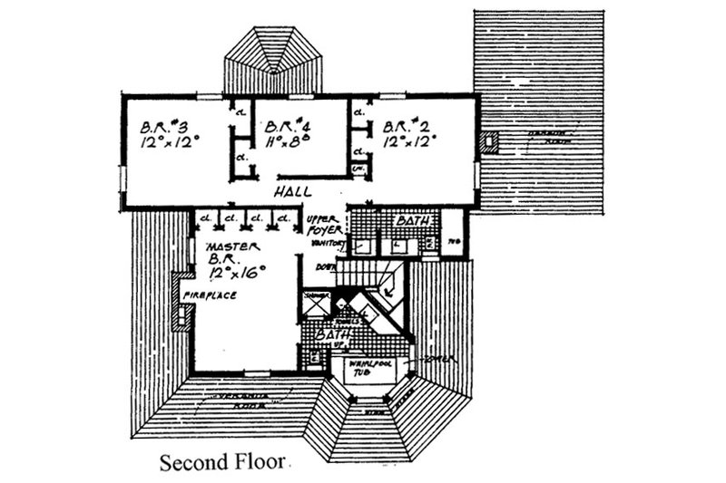 House Design - Floor Plan - Upper Floor for Victorian House Plan #315-105 - 4 bed, 2.5 bath