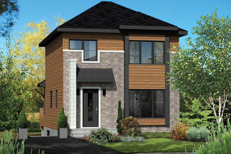 Contemporary Style House Plan - 3 Beds 1 Baths 1291 Sq/Ft Plan #25-4583