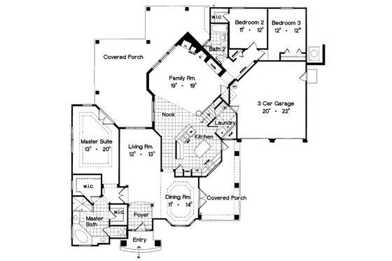 Floor Plan - Main Floor for European House Plan #417-339 - 4 bed, 3 bath