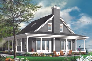 Cottage Exterior - Rear Elevation Plan #23-2701
