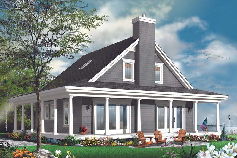 House Plan Design - Cottage Exterior - Rear Elevation Plan #23-2701