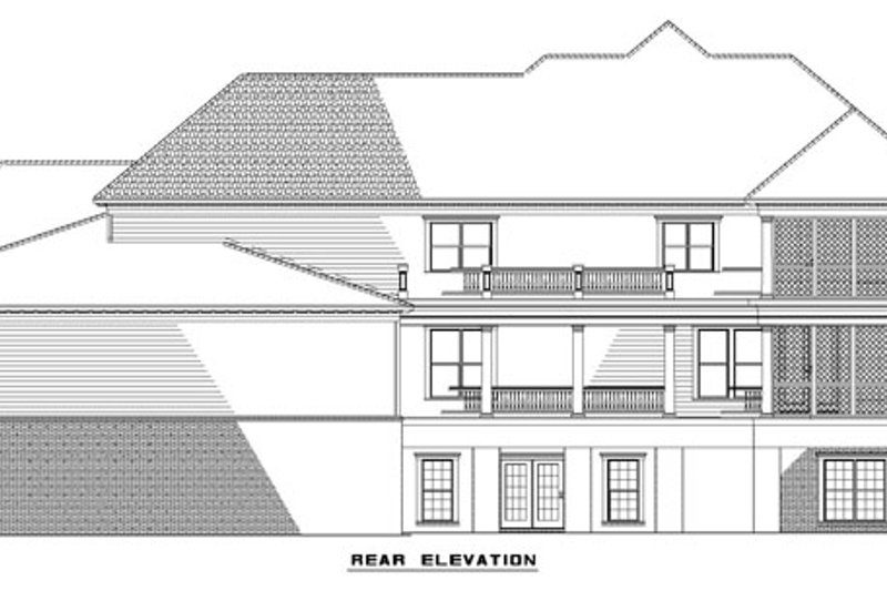 Home Plan - Exterior - Rear Elevation for Southern House Plan #17-3092 - 6 bed, 5 bath