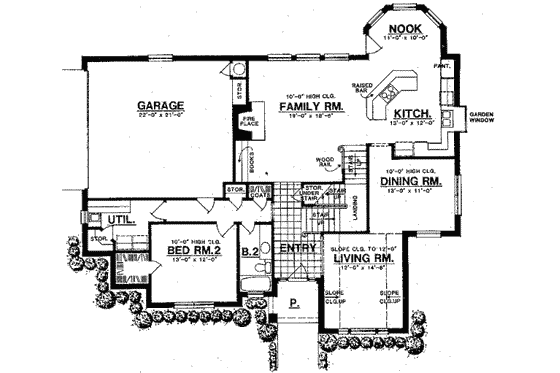 Floor Plan - Main Floor for European House Plan #40-272 - 4 bed, 3 bath