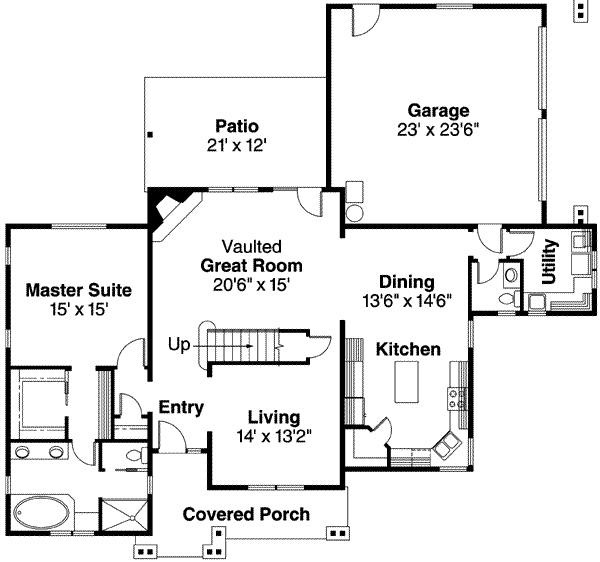 Traditional Floor Plan - Main Floor Plan #124-596
