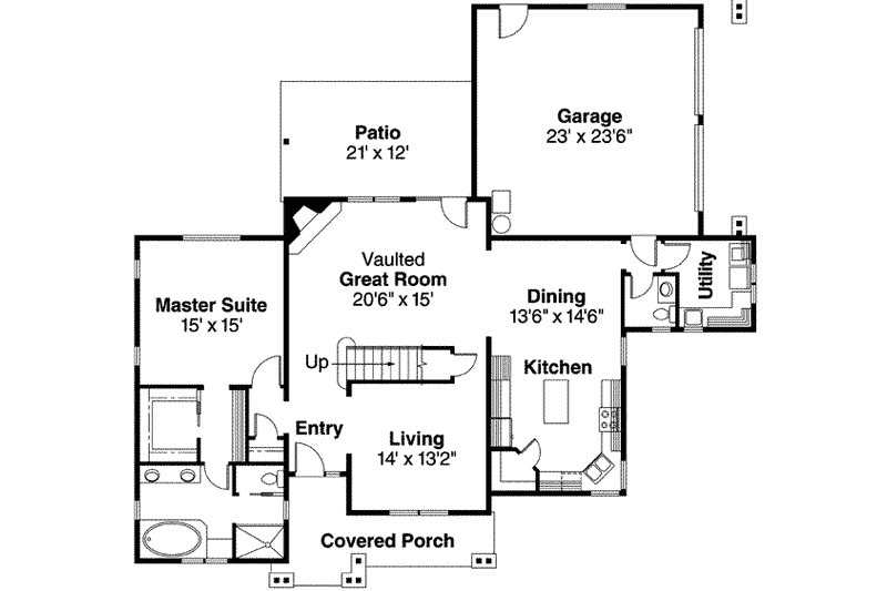 Dream House Plan - Floor Plan - Main Floor for Traditional House Plan #124-596 - 3 bed, 2.5 bath