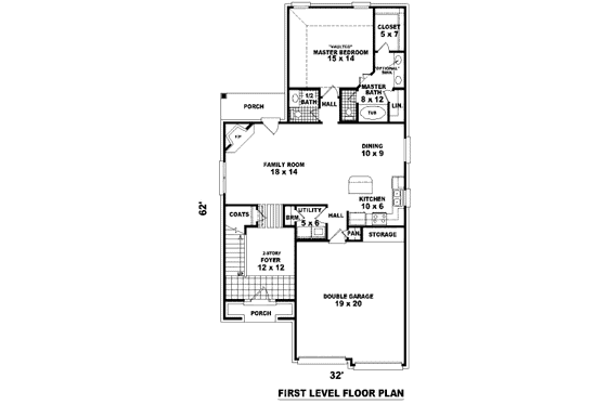 Floor Plan - Main Floor for Traditional House Plan #81-13632 - 4 bed, 2.5 bath