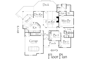 Floor Plan - Main Floor for Traditional House Plan #71-109 - 3 bed, 2 bath