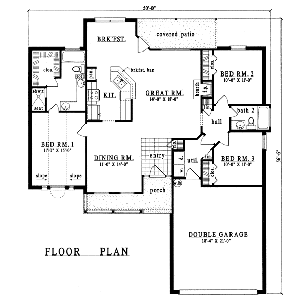 Southern Floor Plan - Main Floor Plan #42-191