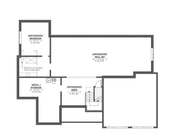 House Plan Design - Farmhouse Floor Plan - Lower Floor Plan #1086-4
