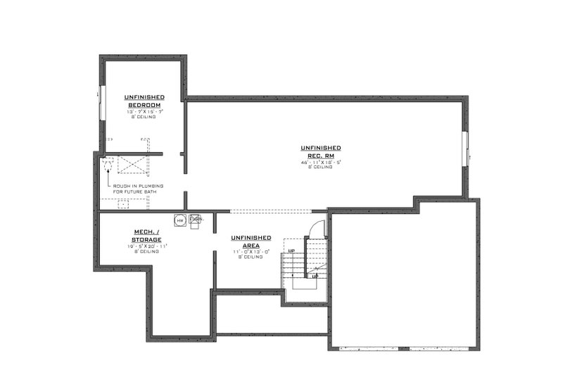 Dream House Plan - Floor Plan - Lower Floor for Farmhouse House Plan #1086-4 - 3 bed, 2.5 bath