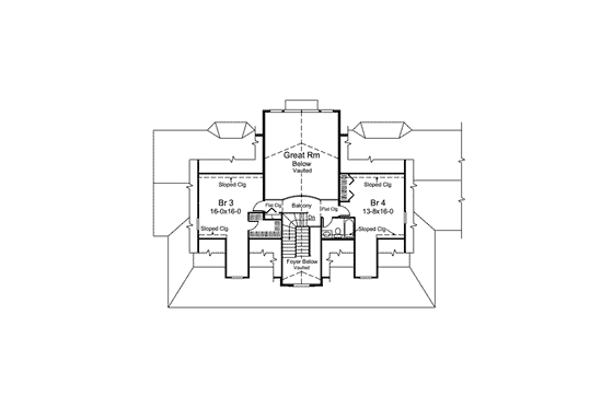 Floor Plan - Upper Floor for Country House Plan #57-606 - 4 bed, 3.5 bath