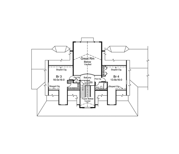 Country Floor Plan - Upper Floor Plan #57-606