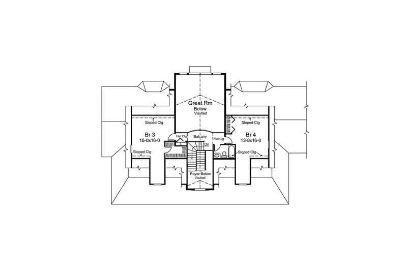 Home Plan - Floor Plan - Upper Floor for Country House Plan #57-606 - 4 bed, 3.5 bath