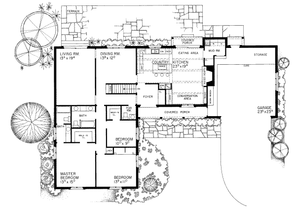 Home Plan - Traditional Floor Plan - Main Floor Plan #72-445