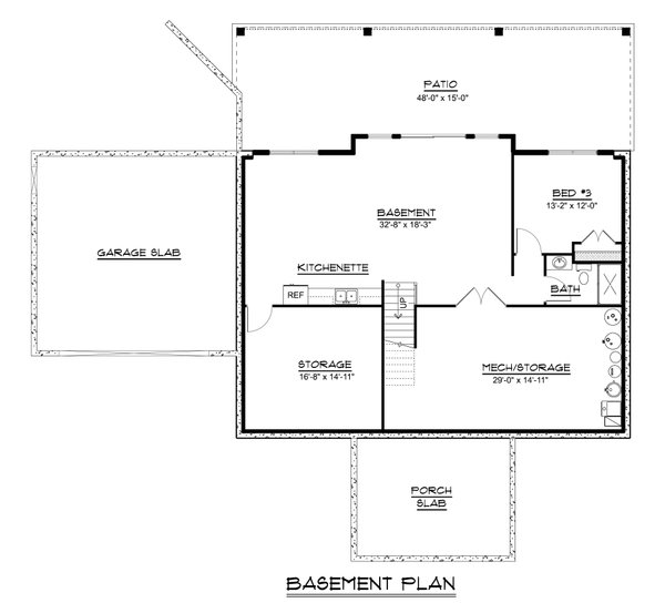 House Blueprint - Modern Floor Plan - Lower Floor Plan #1064-361