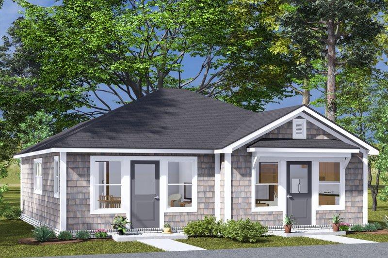 House Blueprint - Cottage Exterior - Front Elevation Plan #513-2298