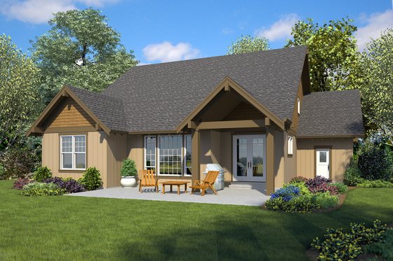 Exterior - Rear Elevation for Ranch House Plan #48-948 - 4 bed, 3 bath