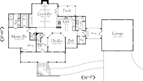 Country Floor Plan - Main Floor Plan #71-113