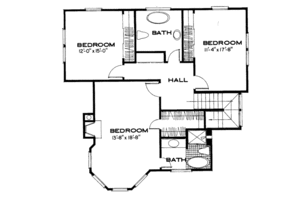Floor Plan - Upper Floor for Victorian House Plan #43-106 - 3 bed, 2.5 bath