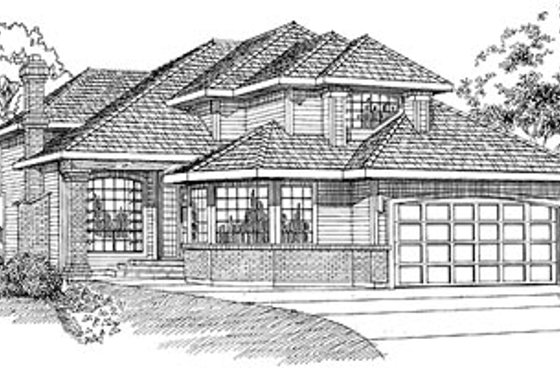 Exterior - Front Elevation for Traditional House Plan #47-301 - 3 bed, 3 bath