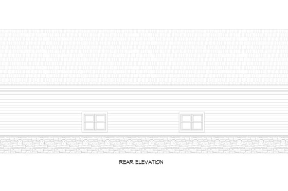 Exterior - Rear Elevation for Colonial House Plan #932-1160, 0 bath