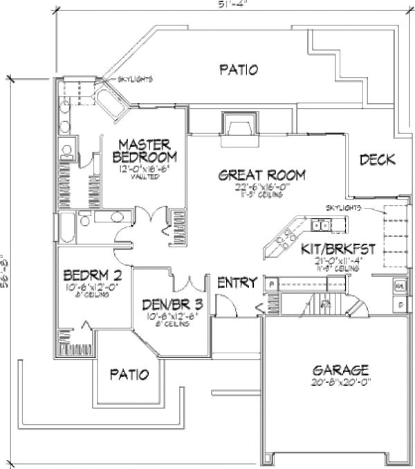 House Plan Design - Ranch Floor Plan - Main Floor Plan #320-387